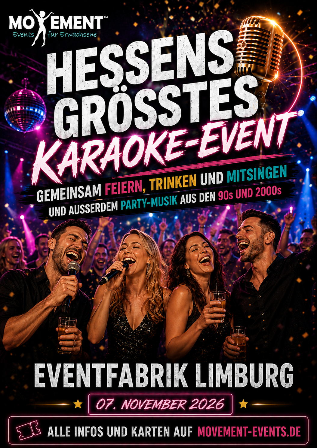90s/2000s Party und Hessens größtes Karaoke Event